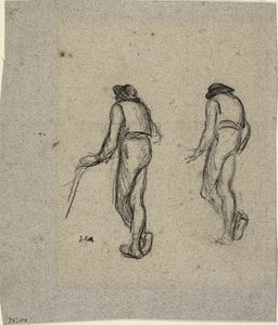 Kaksi luonnosta talonpojasta, takaa katsottuna tekijältä Jean Francois Millet