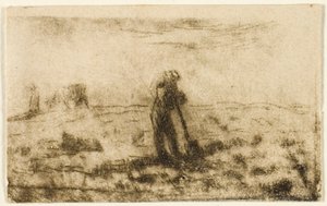Nainen hengailla vaatteita tekijältä Jean Francois Millet