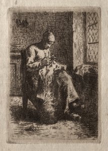 Naisen ompelu. tekijältä Jean Francois Millet