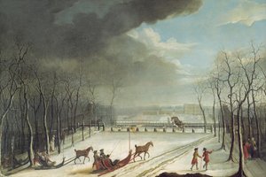 Conden prinssi metsästää reessä vuonna 1767 tekijältä Jean Francois Perdrix