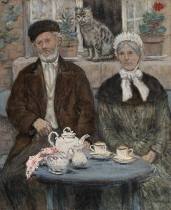 Iltapäivätee, c. 1880. tekijältä Jean Francois Raffaelli