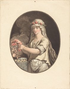 Nuori vestaali tekijältä Jean François Janinet after Jean Jacques François Le Barbier I