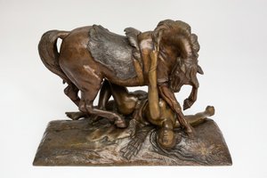 Haavoittunut Amazon, 1839. tekijältä Jean François Théodore Gechter