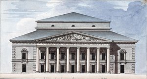 Pietarin keisarillisen Bolshoi Kamenny -teatterin julkisivu, 1802