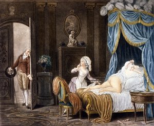 A. Schall. Epävirallinen piika. 1700-luvun kaiverrus.
