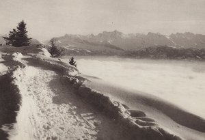Rigi Kaltbad, aurinkoinen talvipäivä (m/w kuva) tekijältä Jean Gaberell