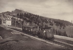 Vitznau Rigi Kulm, telinerautatie (m/w kuva) tekijältä Jean Gaberell