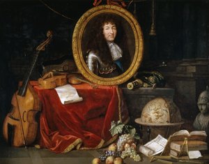 Allegoria Ludvig XIV:stä, taiteiden ja tieteiden suojelijasta tekijältä Jean Garnier