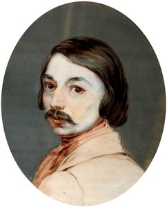 Muotokuva kirjailija Nikolai Gogolista, 1809-1852, 1830-luvun loppu. tekijältä Jean Gerin