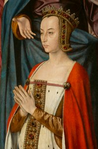 Herttuatar Anne de Beaujeu, yksityiskohta. Moulinsin mestarin triptyykki