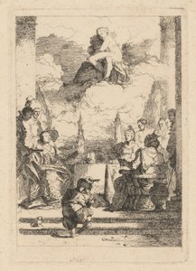 Antoniuksen ja Kleopatran juhlat tekijältä Jean Honoré Fragonard after Giovanni Battista Tiepolo