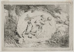 Bacchanals: Nymfi valehtelee tuo satiiri tekijältä Jean Honore Fragonard