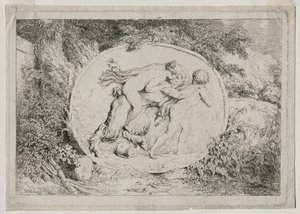 Bachchanals: nymfi austa että satyr, ೧೭೬೩. tekijältä Jean Honore Fragonard