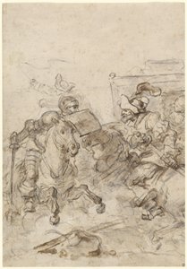 Don Quijote hyökkää Biskajaan tekijältä Jean Honore Fragonard