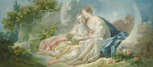 Dianaksi naamioitunut Jupiter yrittää vietellä Calliston, noin 1753. tekijältä Jean Honore Fragonard
