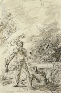 Orlando alistaa ryöstön palomerkillä (kynä ja mustetta, liitu ja pesu paperille) tekijältä Jean Honore Fragonard