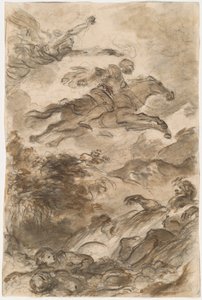 Rinaldo, Astride Baiardo, lentää jahtaamaan Angelicaa tekijältä Jean Honore Fragonard