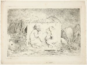 Satyyrien tanssia, Bacchanales eli Satyyrien leikit -teoksesta. tekijältä Jean Honore Fragonard