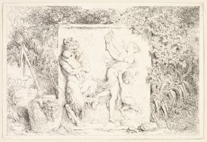 Satyyrien tanssia Bacchanalesista eli Satyyrien leikeistä tekijältä Jean Honore Fragonard