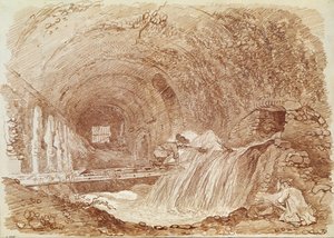 Mecenaksen talli Tivolissa (punainen liitu paperille) tekijältä Jean Honore Fragonard