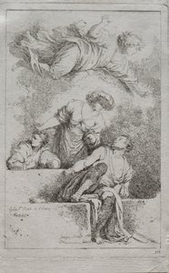 Opetuslapset haudalla tekijältä Jean Honore Fragonard