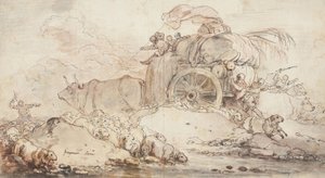 Pysähtynyt kärry, 1759 tekijältä Jean Honore Fragonard