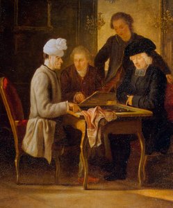 Voltaire shakkipöydässä, vuosina 1750-1775.
