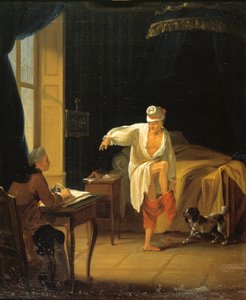 Voltaire heräämässä Ferneyssä, noin 1772.