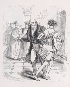 Pakeneva muusa Bérangerin täydellisistä teoksista, 1836. tekijältä Jean Ignace Isidore Gérard