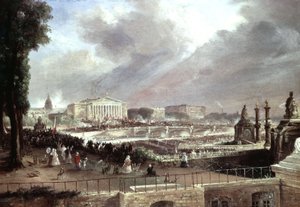Ranskan toisen tasavallan julistaminen, Place de la Concorde, 24. helmikuuta tekijältä Jean Jacques (after) Champin