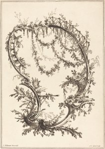 Ornamentti tuella ja kaiteella tekijältä Jean Jacques Avril I after Jean Baptiste Pillement
