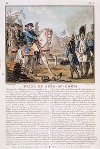 Berg-op-Zoomin valtaaminen, Alankomaat, 1747, kaiverrus Jean Baptiste Morret (fl.1790-1820), 1787