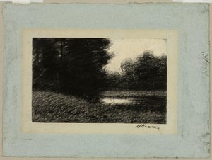 Maisema lampineen tekijältä Jean Jacques Henner