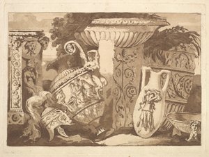 Composició amb els fragments antics i un gerro inclinat, de Recueil de Compositions..., 1782-84. finlandès