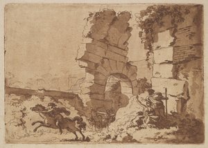 Le Colisée The Colosseum, albumissa, joka sisältää Recueil de Compositions par Lagren..., 1782-1821. tekijältä Jean Jacques Lagrenee