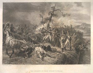 Taistelu venäläisten joukkojen ja ranskalaisen ratsuväen välillä Ostrovnon lähellä 25.-26.7.1812 tekijältä Jean Jacques Outhwaite