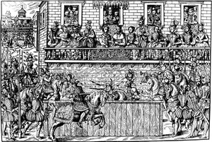 Kuningas Henrik II:n kuolema turnauksessa, 1559 1570 tekijältä Jean Jacques Perrissin