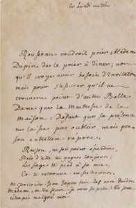Jean-Jacques Rousseaun ja Louise Dupinin välinen kirjeenvaihto (noin 1754) (A05)