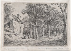Mökki metsän sisäänkäynnillä, 1772. tekijältä Jean Jacques de Boissieu