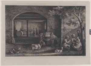 Saint-Jean-de-Touslasin maatilan sisustus, 1793. tekijältä Jean Jacques de Boissieu