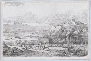 Maisema Van der Cabelin jälkeen, noin 1773. tekijältä Jean Jacques de Boissieu
