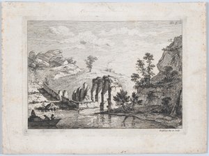 Akveduktin rauniot, 1763. tekijältä Jean Jacques de Boissieu