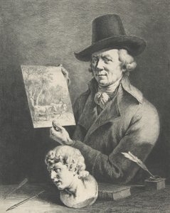 Omakuva lehmien kanssa, 1796. tekijältä Jean Jacques de Boissieu