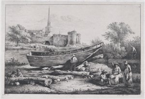 Rakennustyömaa, Savigny, 1803. tekijältä Jean Jacques de Boissieu
