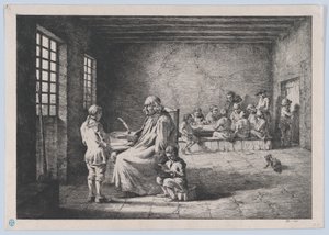 Koulumestari, 1780. tekijältä Jean Jacques de Boissieu