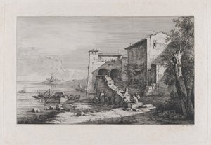 Näkymä vanhasta tullitalosta Roomassa, 1807.