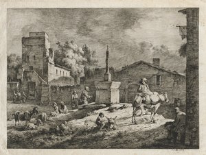 Näkymä Saint-Andeoliin, 1774. tekijältä Jean Jacques de Boissieu