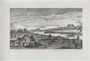 Näkymä Madridin linnalle, lähellä Pariisia, 1764. tekijältä Jean Jacques de Boissieu