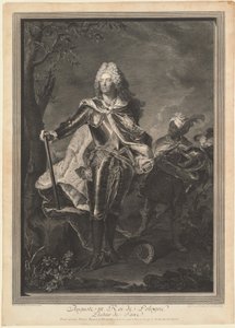 Augustus III. Puolan kuningas tekijältä Jean Joseph Balechou after Hyacinthe Rigaud