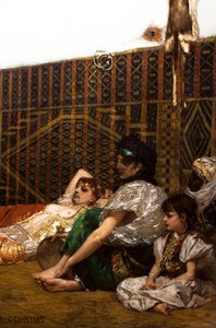 Haremin sisätilat Marokossa (yksityiskohta) tekijältä Jean Joseph Benjamin Constant
